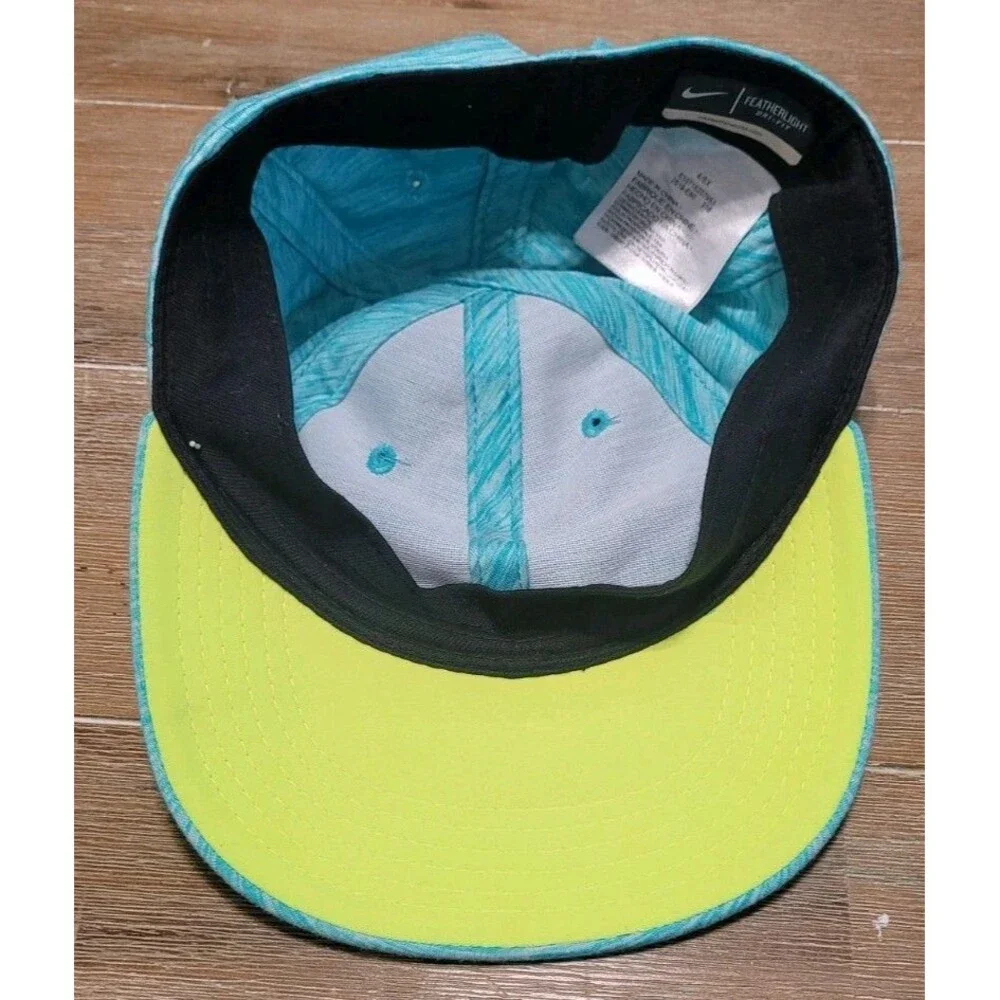 Girls 4-6x Nike Swoosh Dri-Fit Ponytail Slit Cap Hat Blue/Green Featherlight